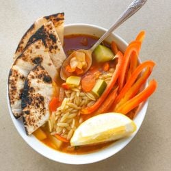 Healthyish Veggie Soup with Orzo Pasta