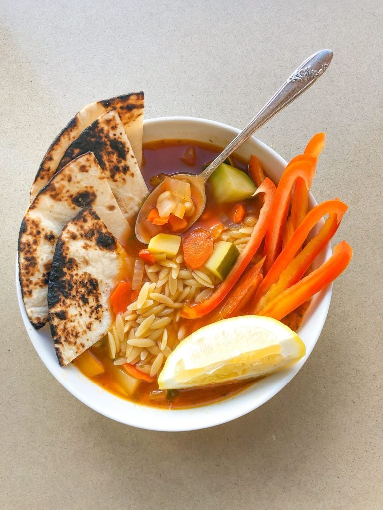 Healthyish Veggie Soup with Orzo Pasta