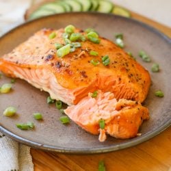 Baked Salmon with Spicy Creamy Sauce – Healthyish Foods