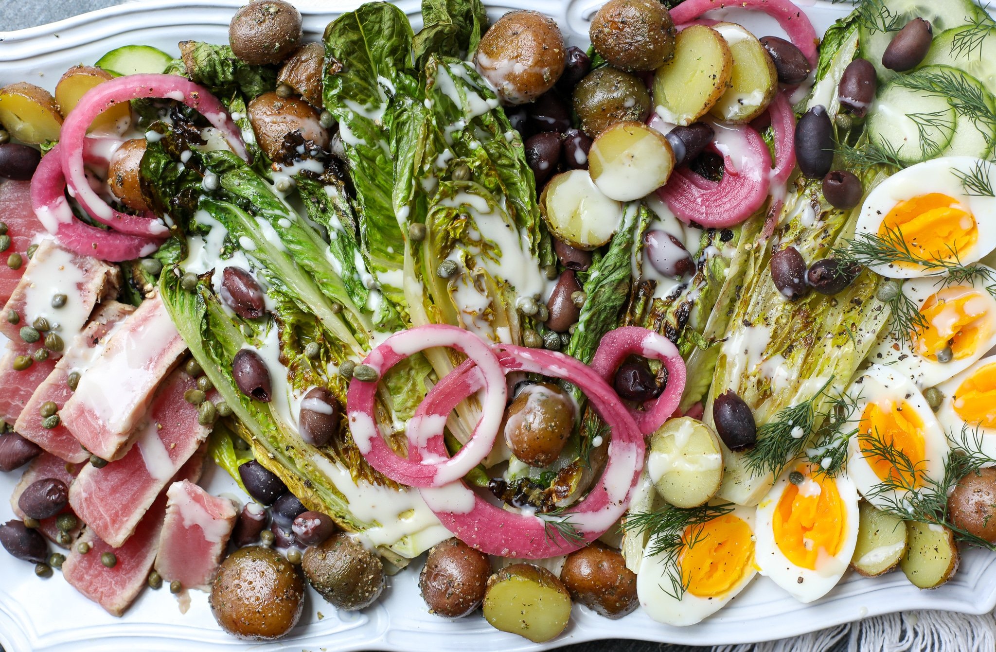 Grilled Tuna Niçoise Salad with Sweet & Tangy Dressing