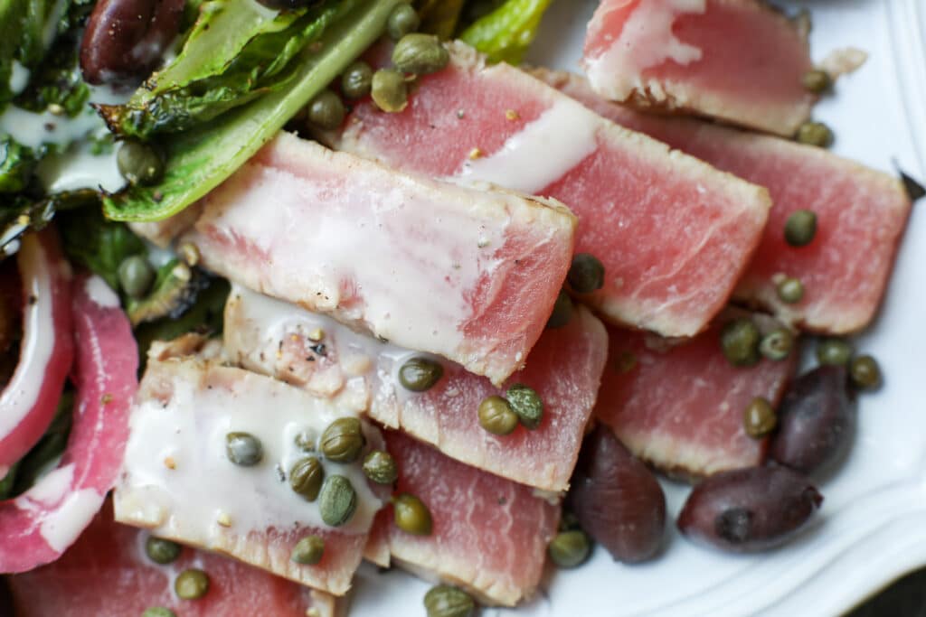 Grilled Tuna Niçoise Salad with Sweet & Tangy Dressing - Healthyish Foods