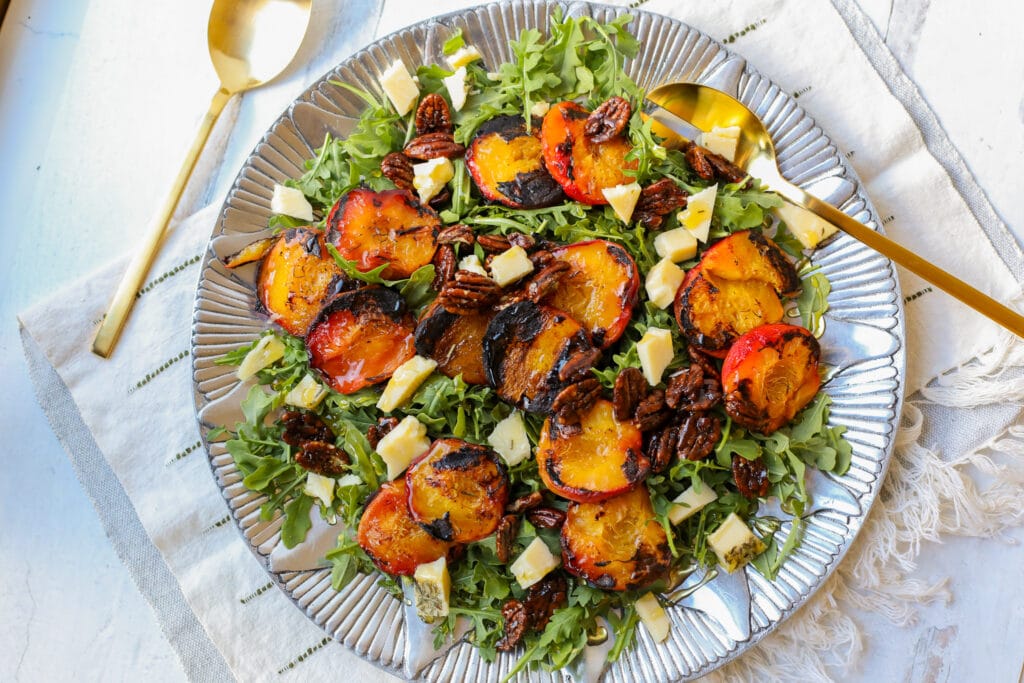 Family Style Grilled Peach Salad – Healthyish Foods 