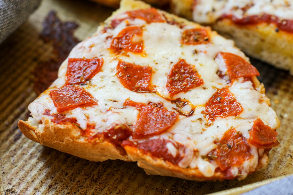 French Bread Pizzas (copycat Red Baron) – Healthyish Foods