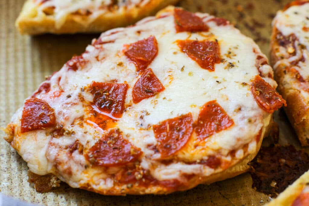 French Bread Pizzas (copycat Red Baron) – Healthyish Foods