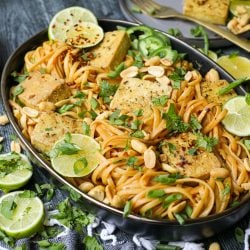 Plant-Based Spicy Tahini Noodles with Crispy Tofu – Healthyish Foods