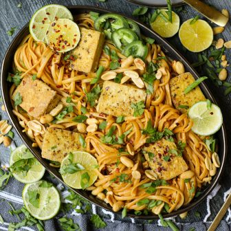 Plant-Based Spicy Tahini Noodles with Crispy Tofu – Healthyish Foods