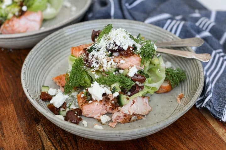 Mediterranean Salmon Wedge Salad – Healthyish Foods