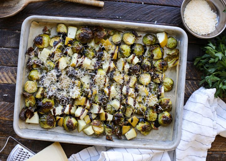 Oven Roasted Brussel Sprouts with Green Apple - Healthyish Foods