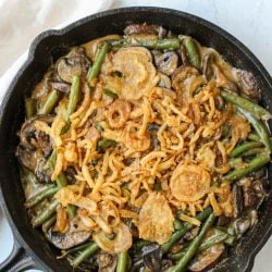 One-Pan Creamy Garlic Soy Green Bean and Mushroom Casserole – Healthyish Foods