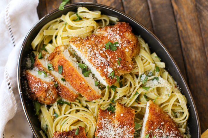 Chicken Romano with Fettuccine – Healthyish Foods