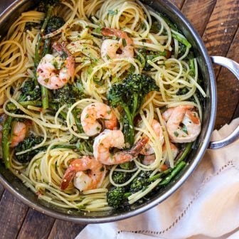 Shrimp Scampi with Linguini and Broccoli Rabe – Healthyish Foods