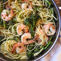 Shrimp Scampi with Linguini and Broccoli Rabe – Healthyish Foods