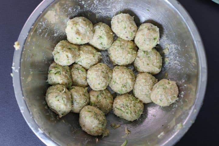 meatballs in a bowl.
