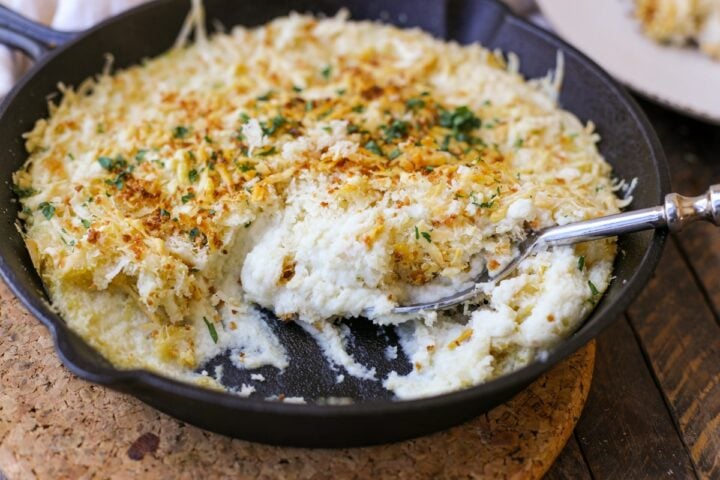 Parmesan Cauliflower Mash Gratin