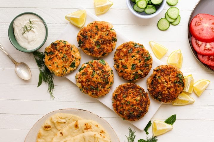 Spinach Salmon Burgers with Whipped Feta – Healthyish Foods