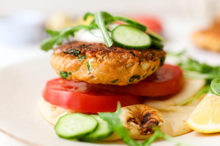Spinach Salmon Burgers with Whipped Feta – Healthyish Foods