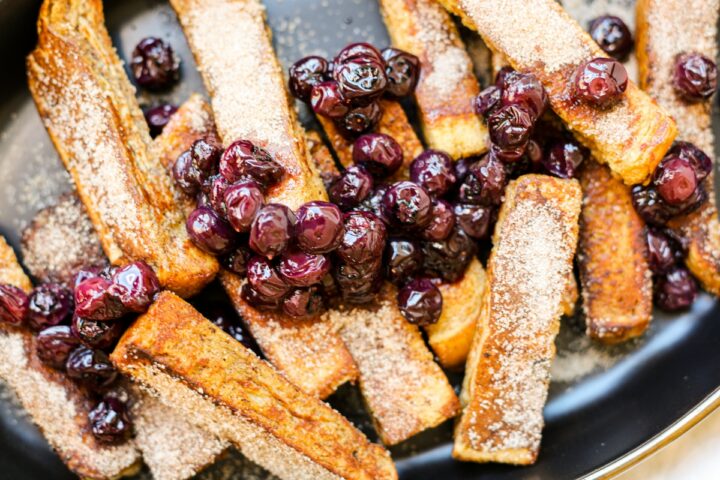 Cinnamon French Toast Sticks with Blueberry Maple Sauce – Healthyish Foods