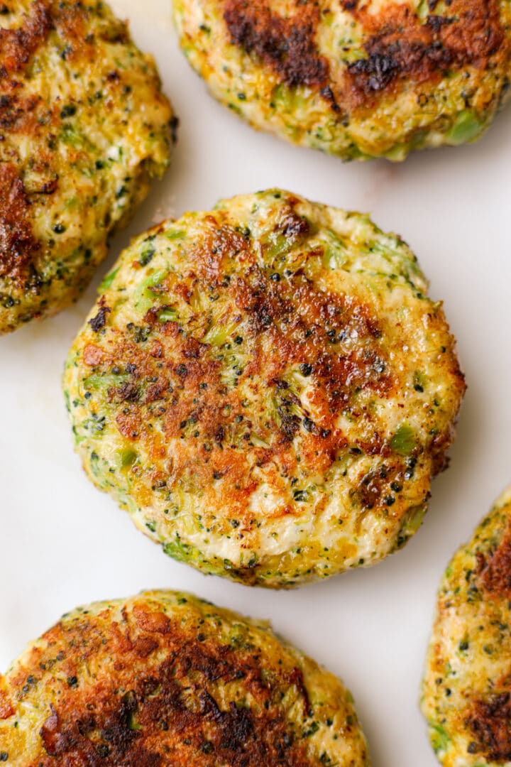 Broccoli Cheddar Chicken Burgers - Healthyish Foods