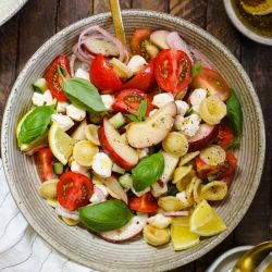 Easy Caprese Pasta Salad- Healthyish Foods