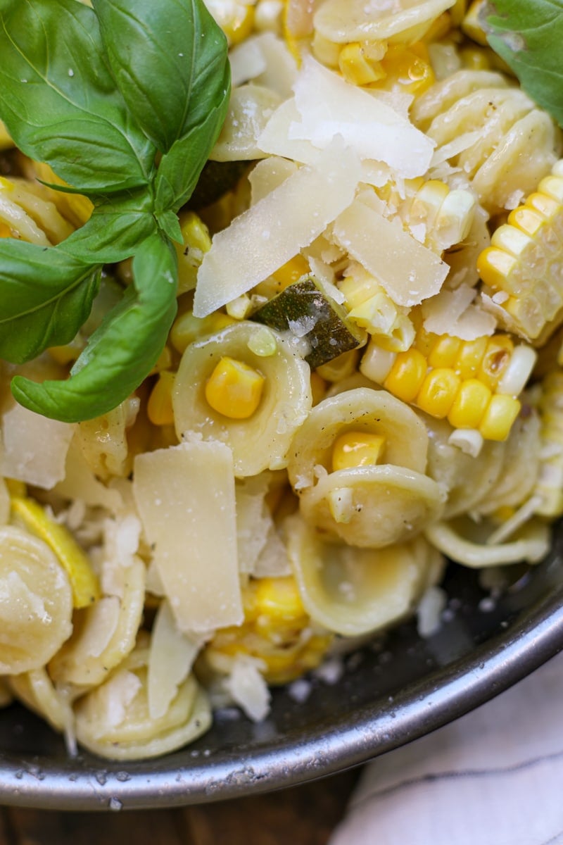 Summer Pasta with Zucchini, Squash and Corn