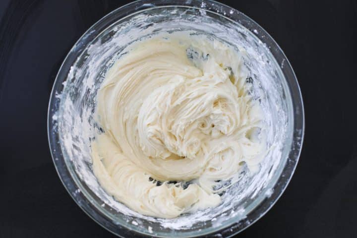 cream cheese frosting whipped smooth. 