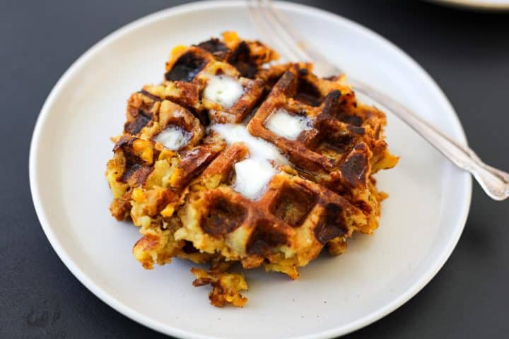Leftover Waffles: Stuffing and Cornbread Pudding Waffles