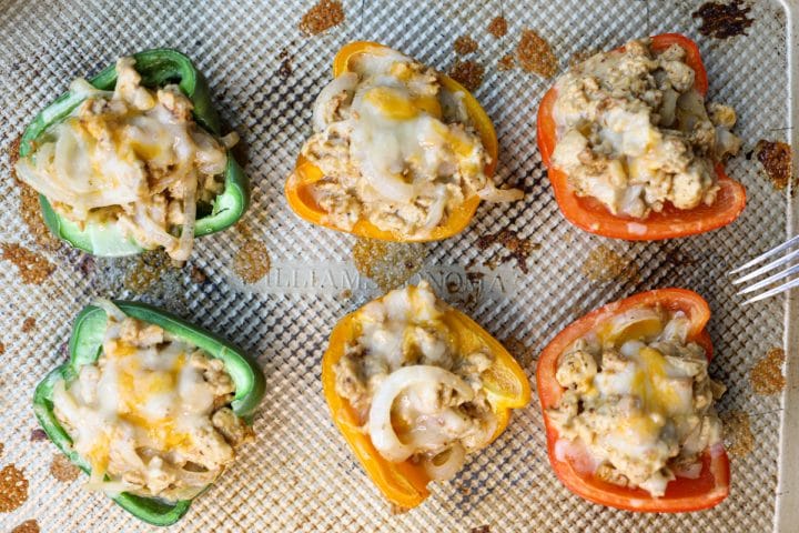 Chicken Philly Cheesesteak Stuffed Peppers – Healthyish Foods