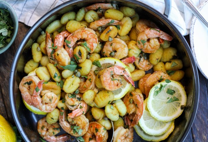 Shrimp Piccata with Pan Fried Gnocchi – Healthyish Foods