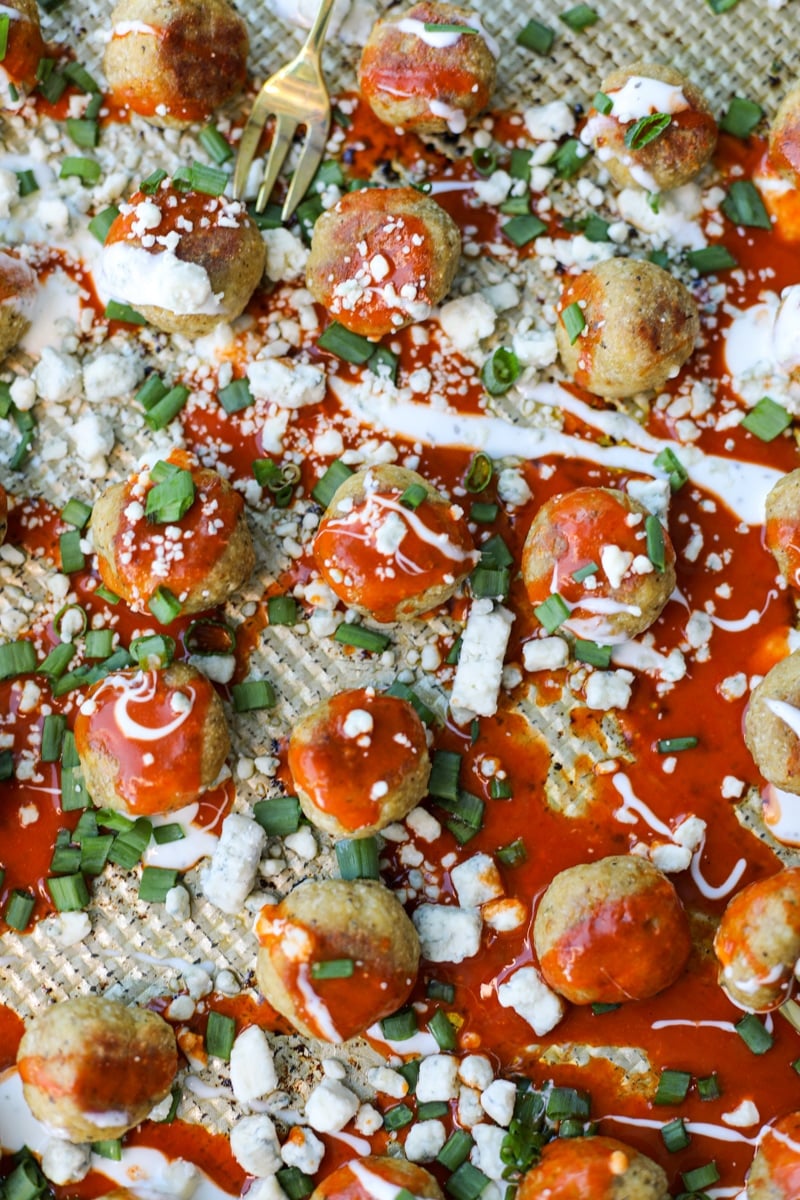Stuffed Buffalo Chicken Meatballs – Healthyish Foods