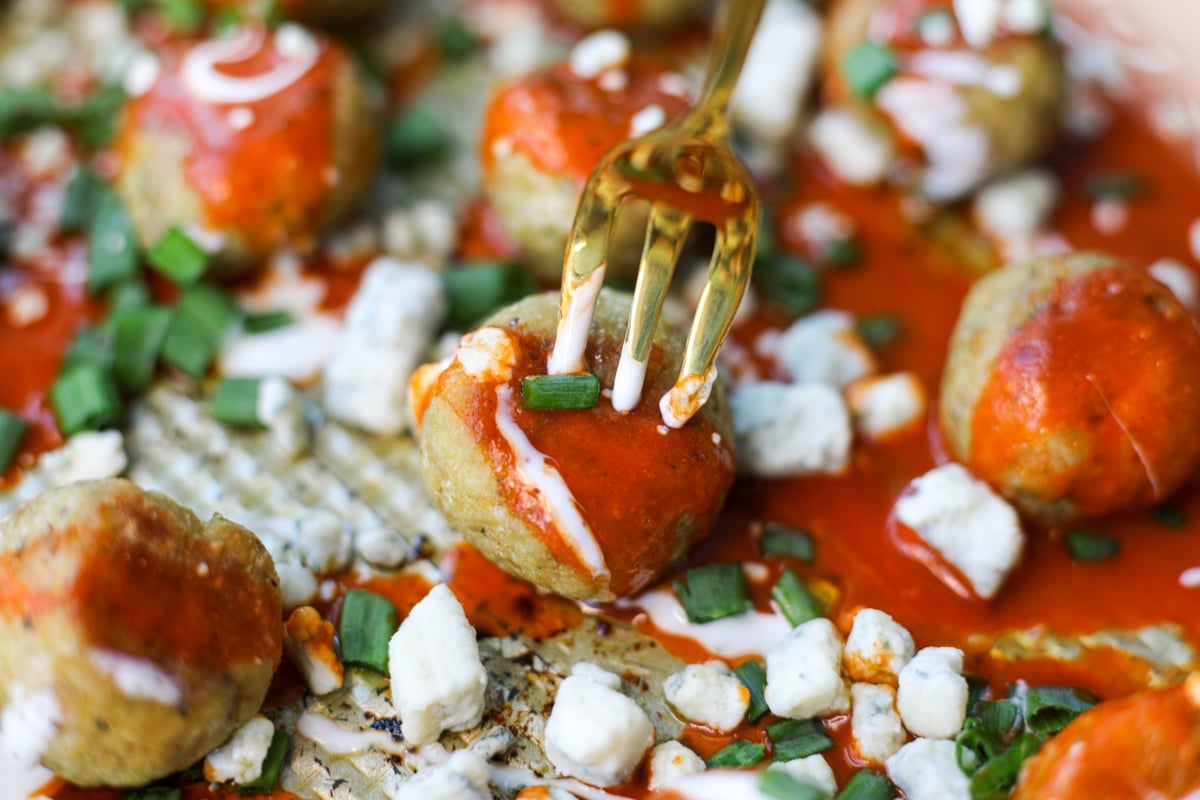 Stuffed Buffalo Chicken Meatballs – Healthyish Foods
