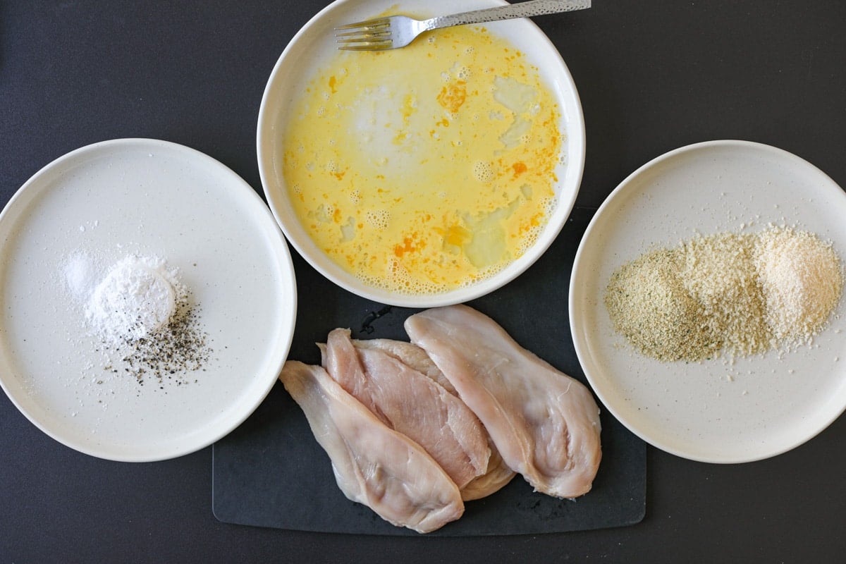 ingredients needed for crispy chicken cutlets.