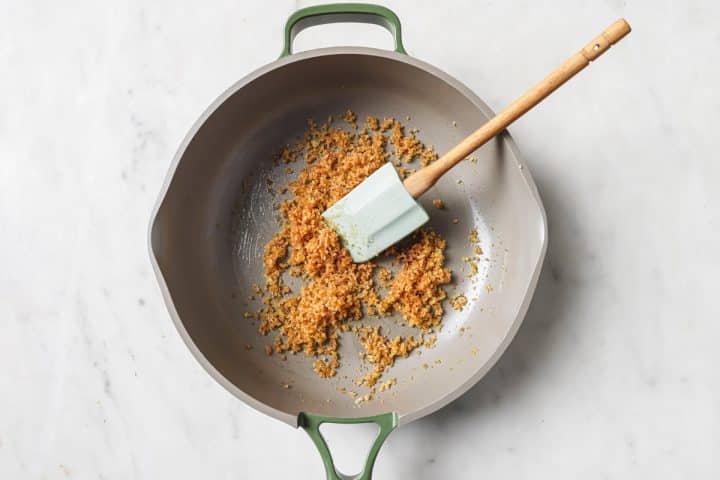 toasted panko in a pan. 