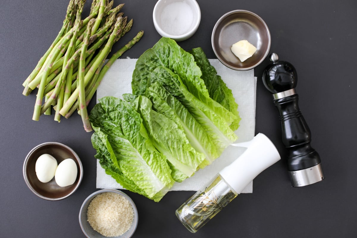 ingredients for caesar salad.