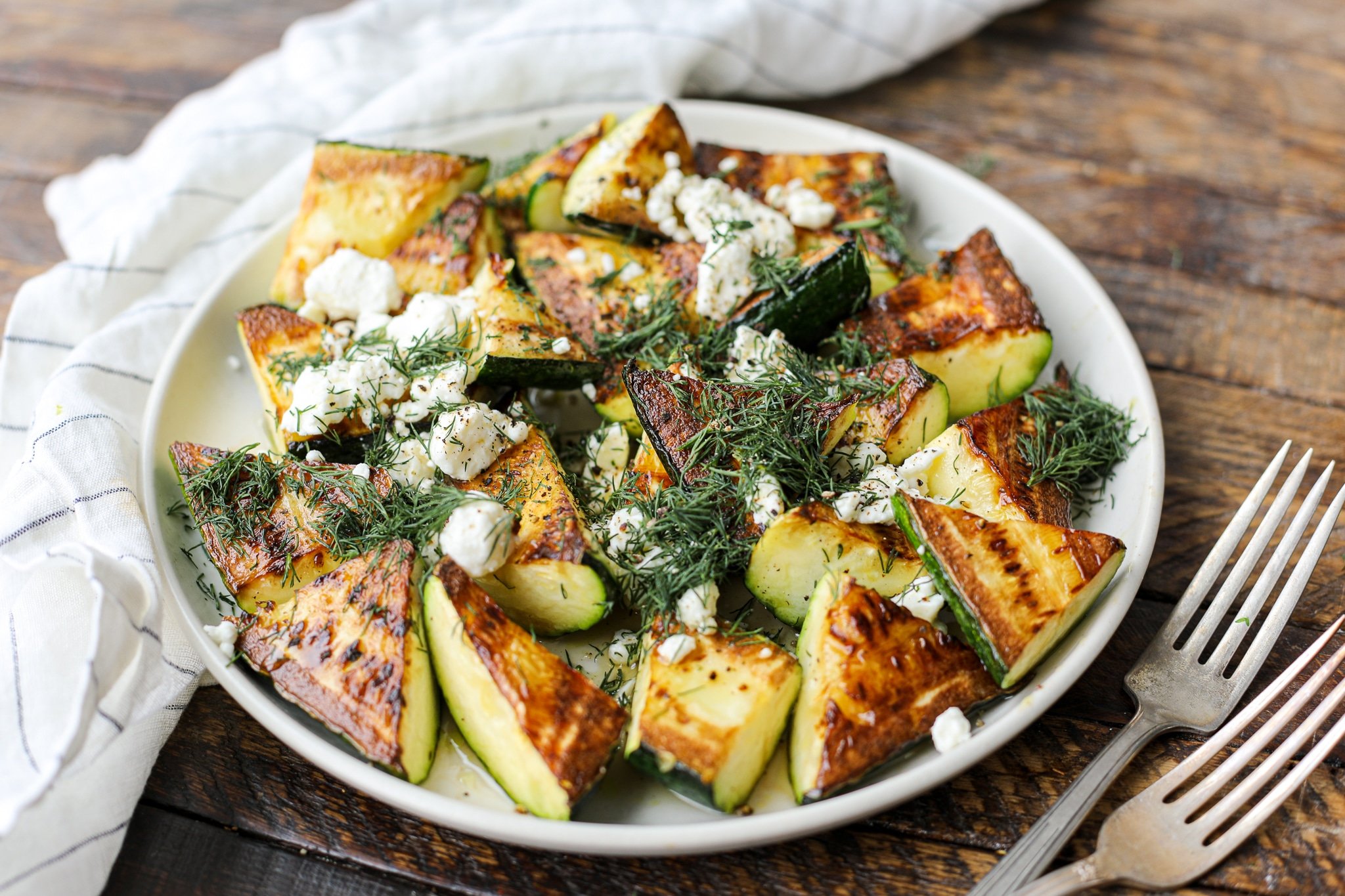 Pan Fried Zucchini with Hot Honey and Feta – Healthyish Foods