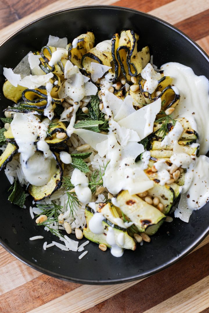 Grilled Zucchini Ribbon Bowls – Healthyish Foods
