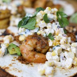 Spicy Shrimp Taco with Creamy Corn Salad - Healthyish Foods