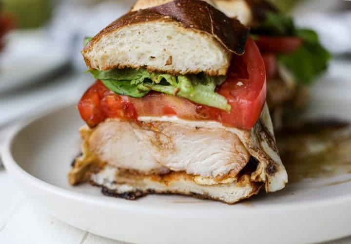 caprese grilled chicken sandwich - healthyish foods