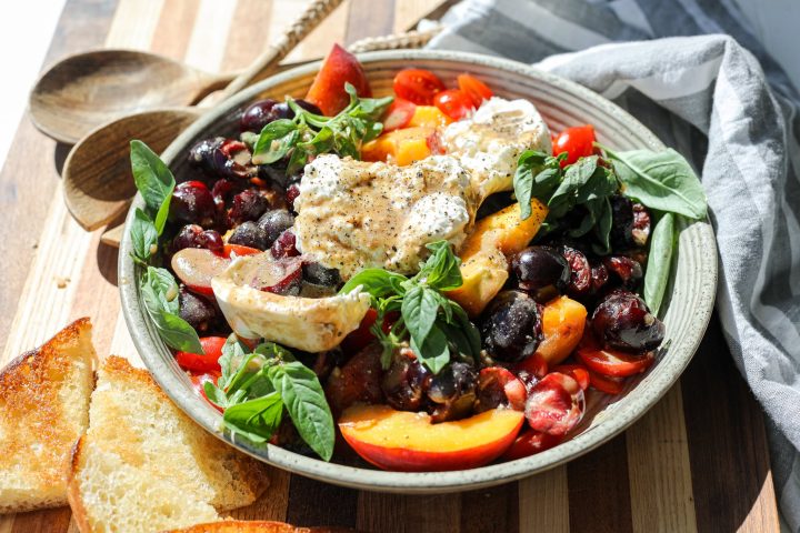 Cherry, Peach, Tomato and Burrata Salad – Healthyish Foods