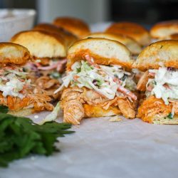Buffalo Chicken Slider with Gorgonzola Slaw – Healthyish Foods
