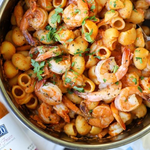 Shrimp Pasta with Spicy Vodka Sauce - Healthyish Foods