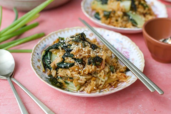Kimchi Fried Rice with Bok Choy and Green Onions – Healthyish Foods