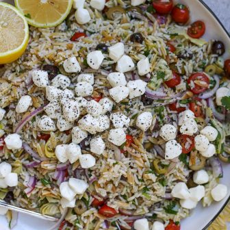 Warm Mediterranean Rice Salad – Healthyish Foods