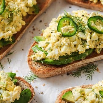 Cottage Cheese Egg Salad recipe on toast.