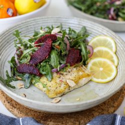 Pan Seared Halibut with Lemon Butter and Citrus Salad – Healthyish Foods