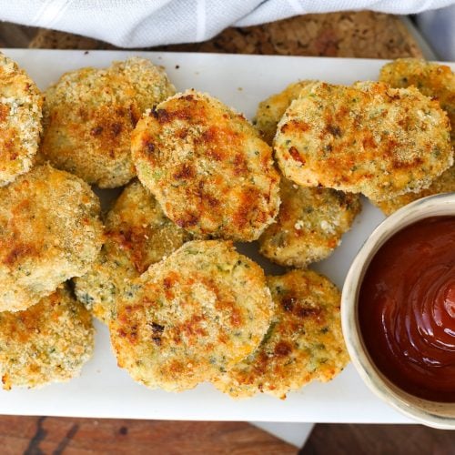 Easy Homemade Broccoli Cheddar Chicken Nuggets - Healthyish Foods