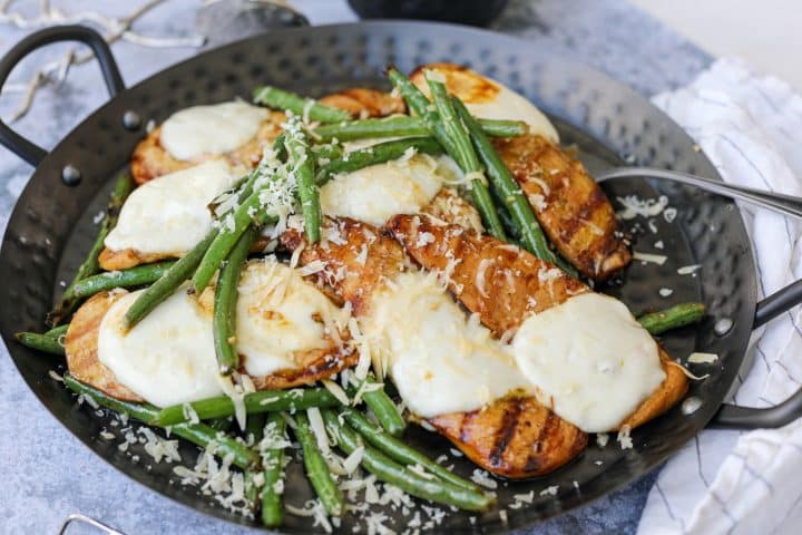 Grilled Balsamic Soy Chicken with Lemon Honey Green Beans – Healthyish Foods