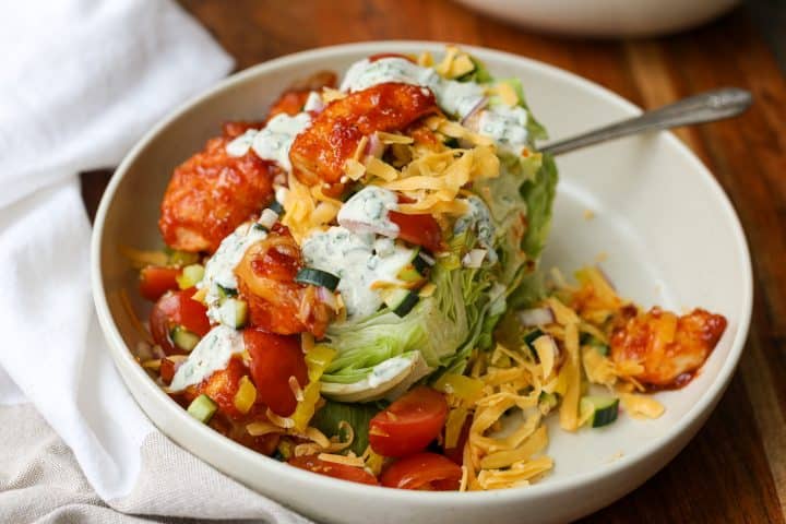 Crispy BBQ Sriracha Chicken Wedge Salad – Healthyish Foods