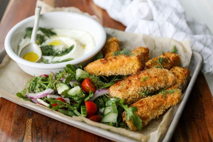 Air Fryer Salmon Fish Sticks with Whipped Feta – Healthyish Foods