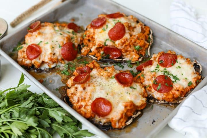 Portobello Mushroom Pizzas with Chicken – Healthyish Foods