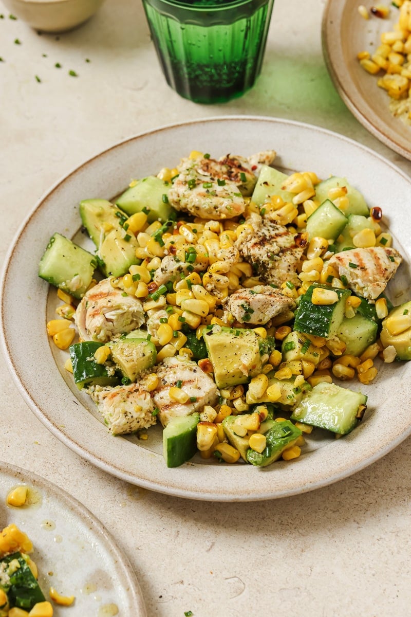 chicken salad on a plate.